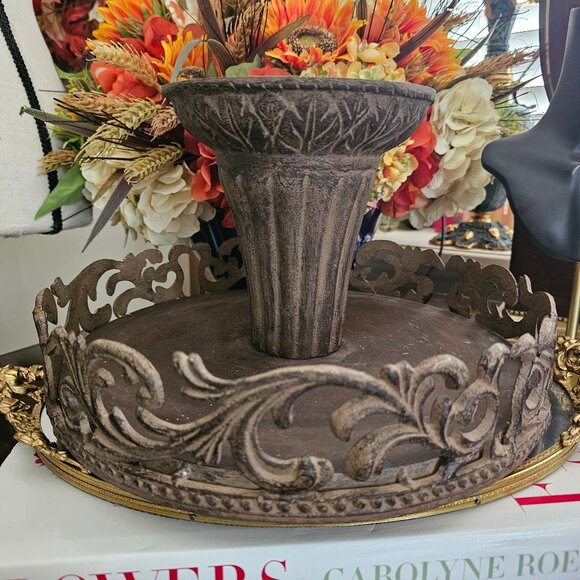 GG Collection Cake Pedestal Stand Plate  ONLY Gracious Goods Tuscan Style - Picture 3 of 4